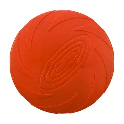 Dog Disc Toy,Chew Resistant Dog Disc for Outdoor Training Interactive Play Soft Rubber Nonslip Surfaces - color: Red, size: 22cm/8.66inch