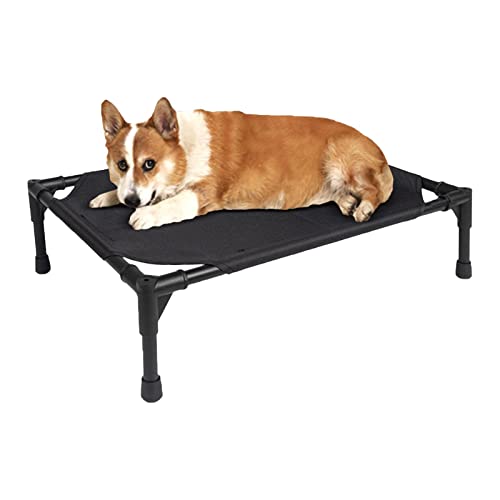Dog Travel Cot, Elevated Dog Cot with Canopy, Travel Outdoor Camping Dog Bed with Washable Pad, Folding Outdoor Raised Elevated Cooling Dog Cot Beds for Small Dogs - color: pet camp bed