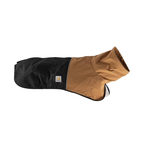 Carhartt Durable Dog Rain Jacket W/Waterproof Storm Defender Material and Adjustable Straps, Carhartt Brown/Black, Large - size: Large