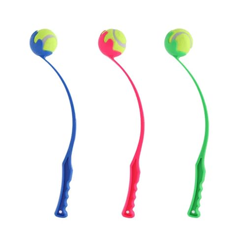 3 PCS Pets Dog Ball Launcher Set with Balls and Launcher, Ergonomic Tennis Ball Thrower for Dogs, Pet Supply