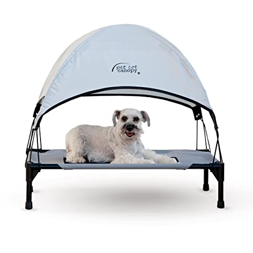 K&H Pet Products Original Pet Cot Elevated Dog Bed & Cot Canopy, Chocolate/Black Mesh, Gray