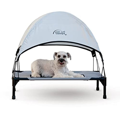 K&H Pet Products Original Pet Cot Elevated Dog Bed & Cot Canopy, Chocolate/Black Mesh, Gray
