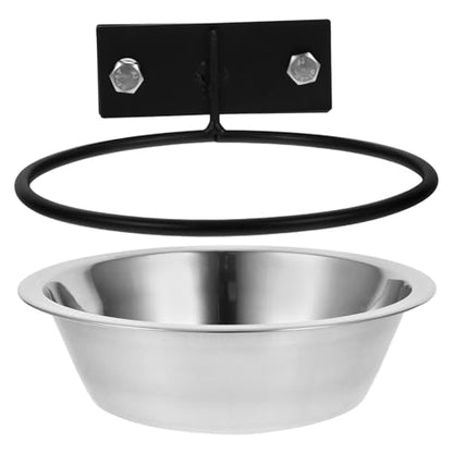 Abaodam Wall-Mounted Raised Dog Bowls Stainless Steel Feeder Deep Large Bowl Elevated Feeding Station for Small Dogs and Cats