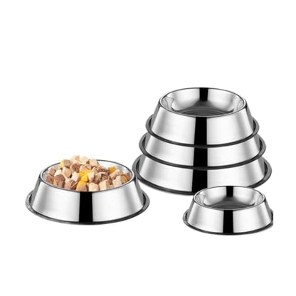 Stainless Steel pet Bowl, Sturdy and tip-Proof, Suitable for Both Dry and Wet Food, and can be Used by Cats and Dogs.(16cm) - size: 16cm