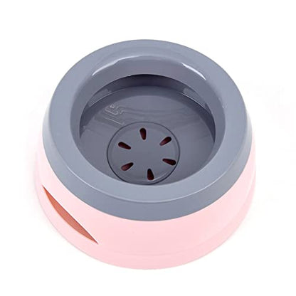 Love Dream No Spill Dog Water Bowl, No Drip Dog Slow Water Feeder No Slip Vehicle Carried Pet Water Dispenser 25 oz with Floating Disk Slow Drinking Bowl for Dogs Cats (Pink) - color: Pink