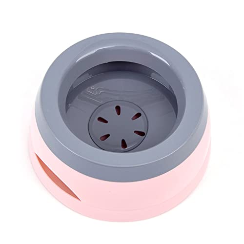 Love Dream No Spill Dog Water Bowl, No Drip Dog Slow Water Feeder No Slip Vehicle Carried Pet Water Dispenser 25 oz with Floating Disk Slow Drinking Bowl for Dogs Cats (Pink) - color: Pink