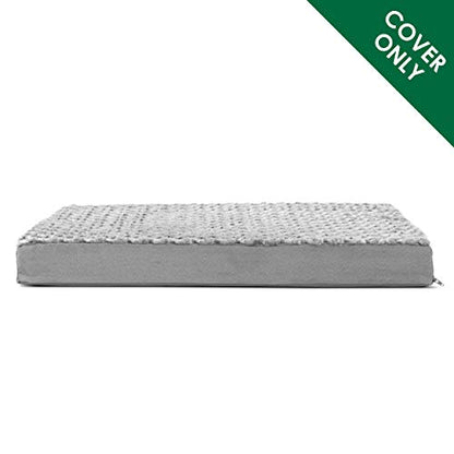 Furhaven Replacement Dog Bed Cover Ultra Plush Faux Fur & Suede Mattress, Machine Washable - Gray, Jumbo (X-Large) - color: Gray, size: Jumbo (X-Large) (Pack of 1)