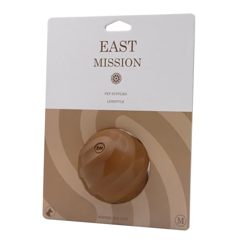 Single, Aesthetic Fetch & Play Dog Ball Toy with Beef Flavor and Squeaker, Natural Rubber/Latex, Medium Sized (2.5”) Neutral Colors (Brown) - color: Brown