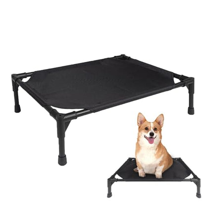 Elevated Dog Bed - Foldable Pet Cot with Canopy, Portable Durable Oxford Fabric Bed, Removable Cover for Camping Beach Trips, Lightweight Travel-Friendly Pet Lounger, Extra Carrying Bag Included - size: pet camp bed