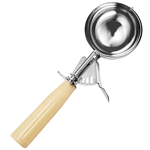 Saebye Portion Scoop - #6 (5.3 oz) - Disher, Food Scoop, Cupcake Scoop, Muffin Scoops - Portion Control - 18/8 Stainless Steel, Ivory Handle - size: #6 / 5.3 oz