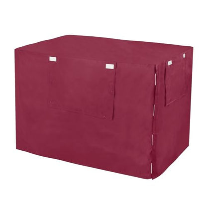 Windproof Burgundy Dog Crate Cover Fixed Buckle at Bottom Covers for Dog Cages Large - size: Large