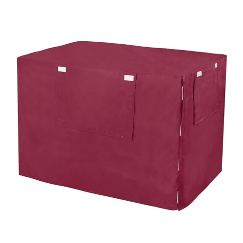 Windproof Burgundy Dog Crate Cover Fixed Buckle at Bottom Covers for Dog Cages X-Largee - size: X-Large