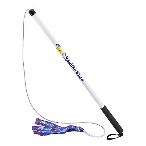 Squishy Face Studio Flirt Pole V2, Purple/Blue Tie Dye, Regular 36" | With Lure, Durable Dog Toy, Fun Obedience Training & Exercise, All Breed Sizes - color: Purple/Blue Tie Dye, size: Regular (36 in), style: Squeaker