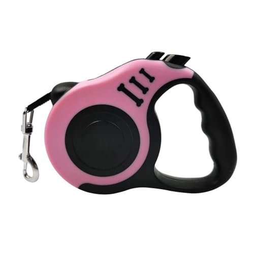 Retractable Dog Leash, Heavy Duty Pet Walking Leash with One-Handed Brake, Adjustable Dog Walking Tool(Pink,3m) - color: Pink, size: 3m