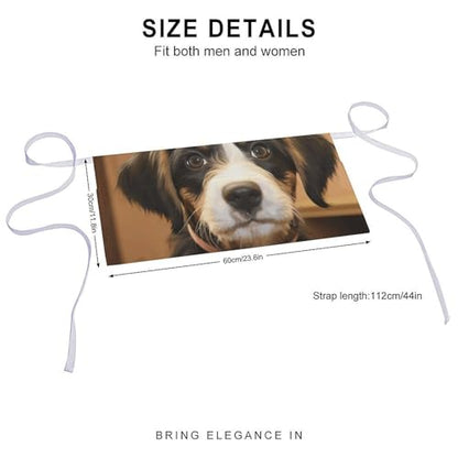 Apron for Men Women Adjustable Dog Training Printed Waterproof Apron Bib Apron with 3 Pockets Cooking Kitchen Aprons