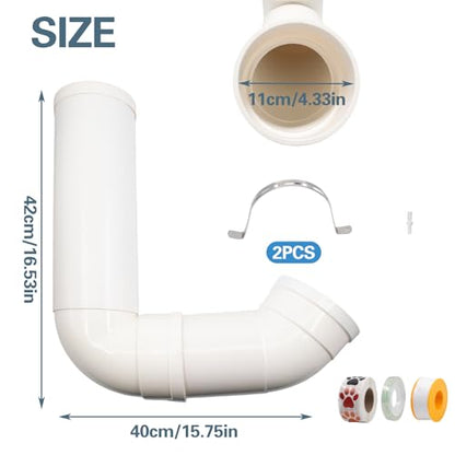 Gravity Dog Self Feeder, Automatic PVC Pipe Pet Food Dispenser, Large Capacity Hanging Chicken Feeder Station, Auto Refill Bowl for Cat Dog Chicken Turkeys Indoor & Outdoor Use, White
