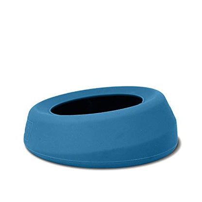 Kurgo Splash Free Wander Dog Water Bowl - Anti-Splash Rim - Travel Friendly - Food Grade Silicone - Compact Wedge Shape - Dishwasher-Safe Bowl - 24 oz - Coastal Blue