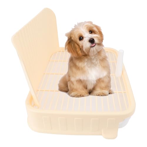HEEPDD Large Dog Potty Tray, Puppy Potty Training Tray with Leakproof Design Spacious Indoor Dog Toilet for Medium Large Dogs 18.5x14.57x3.15in Pet Toilet with Pillar Structure (Complexion) - size: complexion