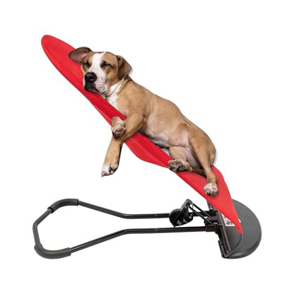 Pet Rocking Chair, Portable Dog Rocker Bed Chair 4 Modes Adjustments Pet Rocker Bed Washable Removable Small Dogs Cots Sofa Beds for Pets Under 33lbs/15Kg (Red) - color: Red
