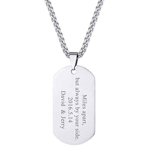 PROSTEEL Cross Necklace for Men Women, 316L Stainless Steel Dog Tag Cross/Dog Tags Military, Jesus Crucifix, Snake Cross, Black/Gold/Silver/Rose Gold/Blue Tone Cross Pendant, Come with Box - color: 2. Silver, style: 13. Military Tag-Custom