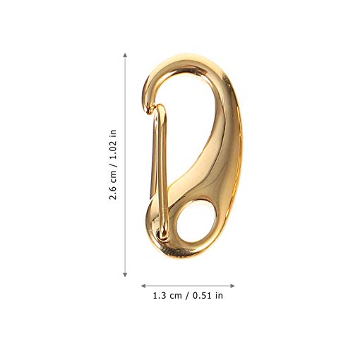 Mikikit Dog Tag Clips: 3Pcs Pet ID Tag for Pet Collar and Harness Flag Clips for Flag Pole Carabiner of Stainless Steel Standard Quick with 6Pcs Rings- Gold
