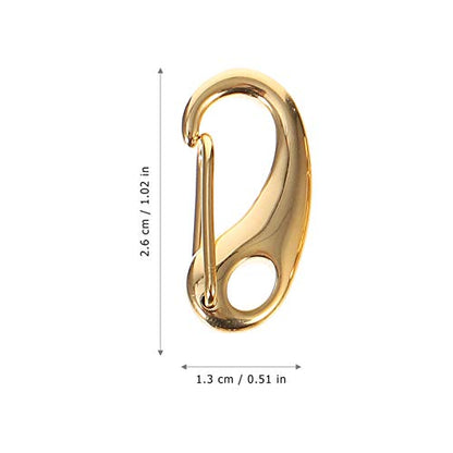 Mikikit Dog Tag Clips: 3Pcs Pet ID Tag for Pet Collar and Harness Flag Clips for Flag Pole Carabiner of Stainless Steel Standard Quick with 6Pcs Rings- Gold