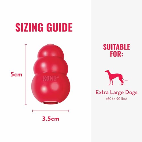 KONG Classic Stuffable Dog Toy - Fetch & Chew Toy for Dogs - Treat-Filling Capabilities & Erratic Bounce for Extended Play Time - Durable Natural Rubber Material - for Extra Large Dogs (Pack of 2) - size: X-Large(2-Pack)
