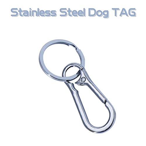 2-Pack Pet Tag Clips, Stainless Steel Dog Tag Quick Clips, Perfect for Dogs/Cats for Collar and Harness