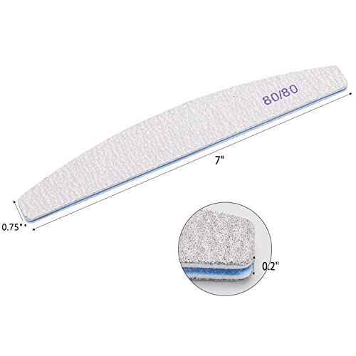 25 Count Coarse Nail Files 80/80 Grit, Reusable Rough Nail Files Double Sided Emery Boards for Acrylic Nails - size: 25 Count(80/80 Grit)