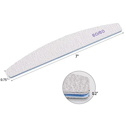 25 Count Coarse Nail Files 80/80 Grit, Reusable Rough Nail Files Double Sided Emery Boards for Acrylic Nails - size: 25 Count(80/80 Grit)
