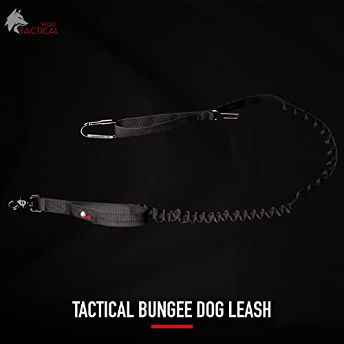 Wolf Tactical Bungee Dog Leash - Heavy Duty No Pull Leash for Large Dogs - Black