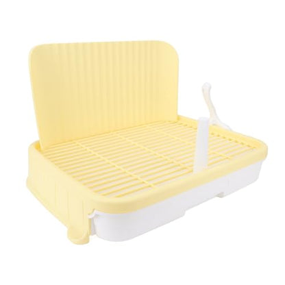 HEEPDD Large Dog Potty Tray, Puppy Potty Training Tray with Leakproof Design Spacious Indoor Dog Toilet for Medium Large Dogs 18.5x14.57x3.15in Pet Toilet with Pillar Structure (Yellow) - size: yellow