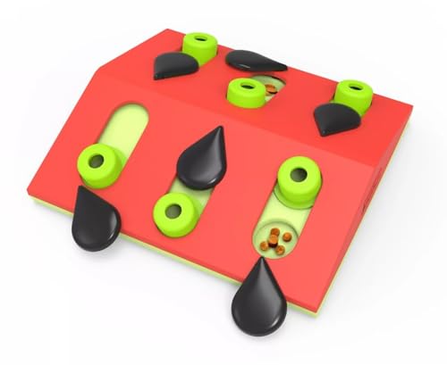 Interactive Dog and Cat Games Treat Hiding Challenge Mental Stimulation with Rewards (10 Inch Melon Madness Cat Game) - size: 10 Inch Melon Madness Cat Game