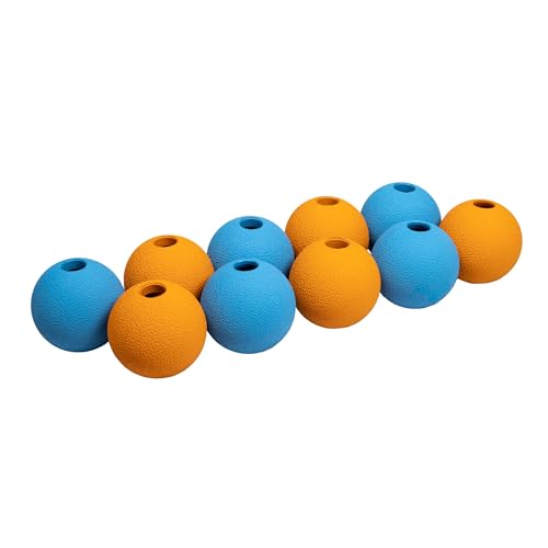 Amazon Basics Interactive Bouncy Durable Rubber Dog Toy Balls, 2.5 inch, Multi-Color Blue/Orange, Pack of 10 - size: 2.5 inch, style: Fetch Balls (Pack of 10)