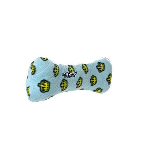 MIGHTY- No Stuff Bone-Blue– Squeaky Plastic Core. 2-in-1 Toy. Made Durable & Floats, Strong & Tough. Interactive Play Dog Toy (Tug, Toss & Fetch) - color: Blue