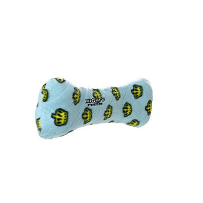 MIGHTY- No Stuff Bone-Blue– Squeaky Plastic Core. 2-in-1 Toy. Made Durable & Floats, Strong & Tough. Interactive Play Dog Toy (Tug, Toss & Fetch) - color: Blue