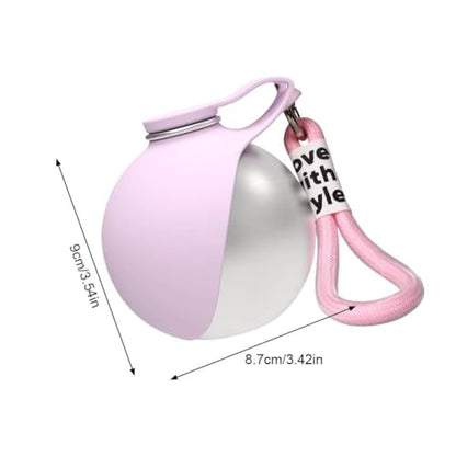 Dog Water Ball,Dog Water Bottle with Bowl,2-in-1 Portable Foldable DogWaterBottle,Leak-Proof,304 Stainless Steel Large-Capacity Cup with Foldable Silicone Bowl,Perfect for Travel - color: Pink