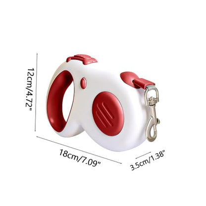 Retractable Dog Leash 5M, Automatic Pet Walking Lead with Hand Brake Lock, 360° Swivel No Tangle, Anti Shock Control for Small Medium Dogs Cats - color: Red