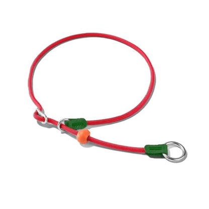 HowGo Slip Collar for Dogs,No Pull Adjustable Martingale Collar for Training, Nylon Rope,Dual Stopper and Durable Aluminum Hardware,Spring-Loaded,for Small Medium Large Dogs(Red) - color: Red