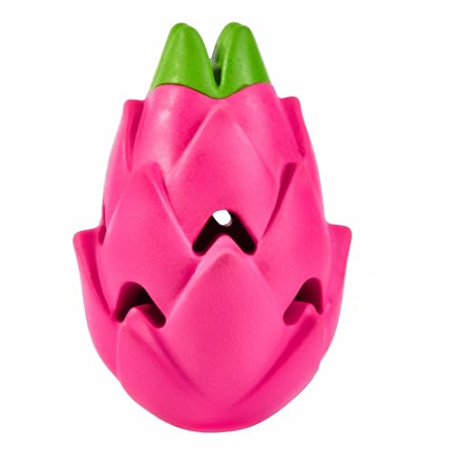 AUSCAT Dog Treat Dispensing Toys, Dispensing Puzzle Dog Toy, Rubber Dog Treat Dispenser, Interactive Stimulation Dog Food Toys, Pitaya Shape