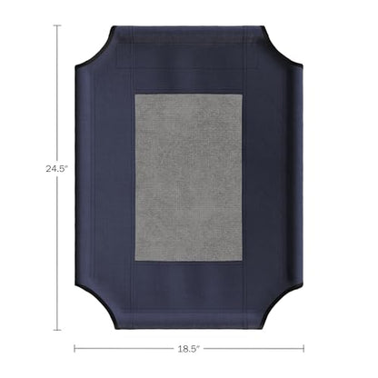 PETMAKER Elevated Dog Bed Cover - 24.5x18.5-Inch Replacement Pet Bed Cover with Mesh Panel - for Indoor/Outdoor Use - Dog Cot Not Included (Blue) (Pack of 2) - size: Small (Pack of 2)