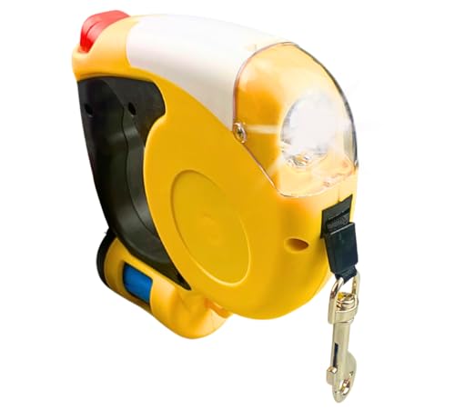 Buddy 3m (9.8 ft) Retractable Dog Leash with Flashlight | Ergonomic Grip | Waste Bag Holder | Durable Nylon