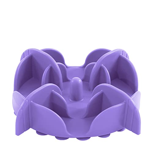 Jaoul Slow Feeder Dog Bowls Insert for Large Breed, 7 Inch Cuttable Slow Feeder Insert with 32 Octopus Suction Cups for Medium Large Size Dog Food Bowl (X-Large, Purple) - color: Purple, size: Cuttable(X-Large)