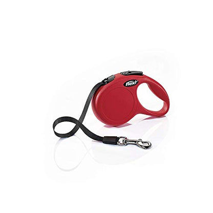 FLEXI New Classic Retractable Dog Leash (Tape), 10 ft, Extra Small, Red - size: X-Small - up to 26 lbs
