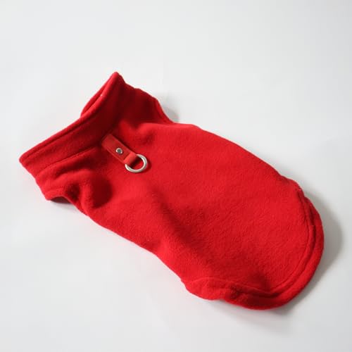 JACKO & CO - Fleece Vest Dog Sweater with Leash Ring - Soft, Warm & Lightweight Pullover Coat for Small & Medium Dogs, Puppies & Cats - Cozy Fall/Winter/Spring Pet Jacket (Red, Small 4-6lbs) - color: Red, size: S (4-6lbs)