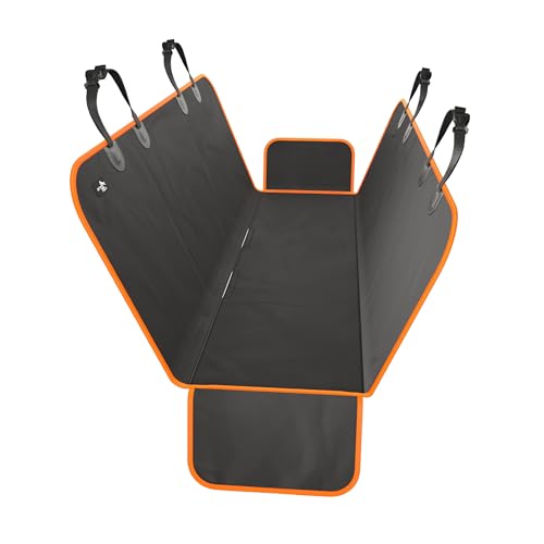 Active Pets XL Waterproof Hammock Large Car Seat Cover, Fits SUVs Trucks Big Sedans, Secure Convertible Travel Bed Protects Backseat Cargo from Dog Puppy Pet Water Food Drool Urine, Black Orange Trim - color: Orange, size: XL