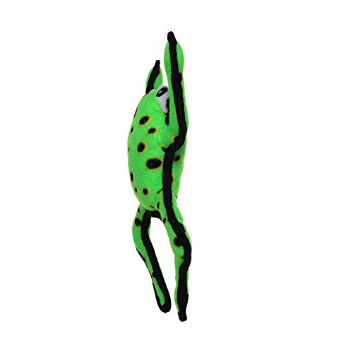TUFFY - World's Tuffest Soft Dog Toy - Desert Phrog Leaping - Squeakers - Multiple Layers. Made Durable, Strong & Tough. Interactive Play (Tug, Toss & Fetch). Machine Washable & Floats - color: Green Leaping Phrog