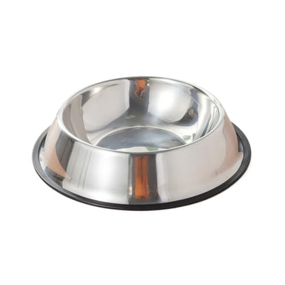 Stainless Steel pet Bowl, Sturdy and tip-Proof, Suitable for Both Dry and Wet Food, and can be Used by Cats and Dogs.(22cm) - size: 22cm