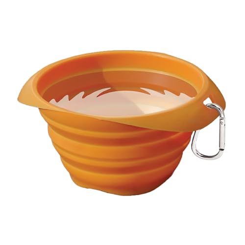 Kurgo Collapsible & Portable Travel Dog Bowl for Food & Water | Portable Water for Dogs | Food Grade Silicone Collapsible Dog Bowl | Pet Travel Accessories | BPA Free | Holdsup to 24 oz (Orange) - color: Orange