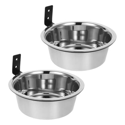 Elevated Dog Bowls Wall Mounted Feeding Station Stainless Steel Raised Pet Food and Water Bowls 8-inch Set of 2 for Indoor and Outdoor Use
